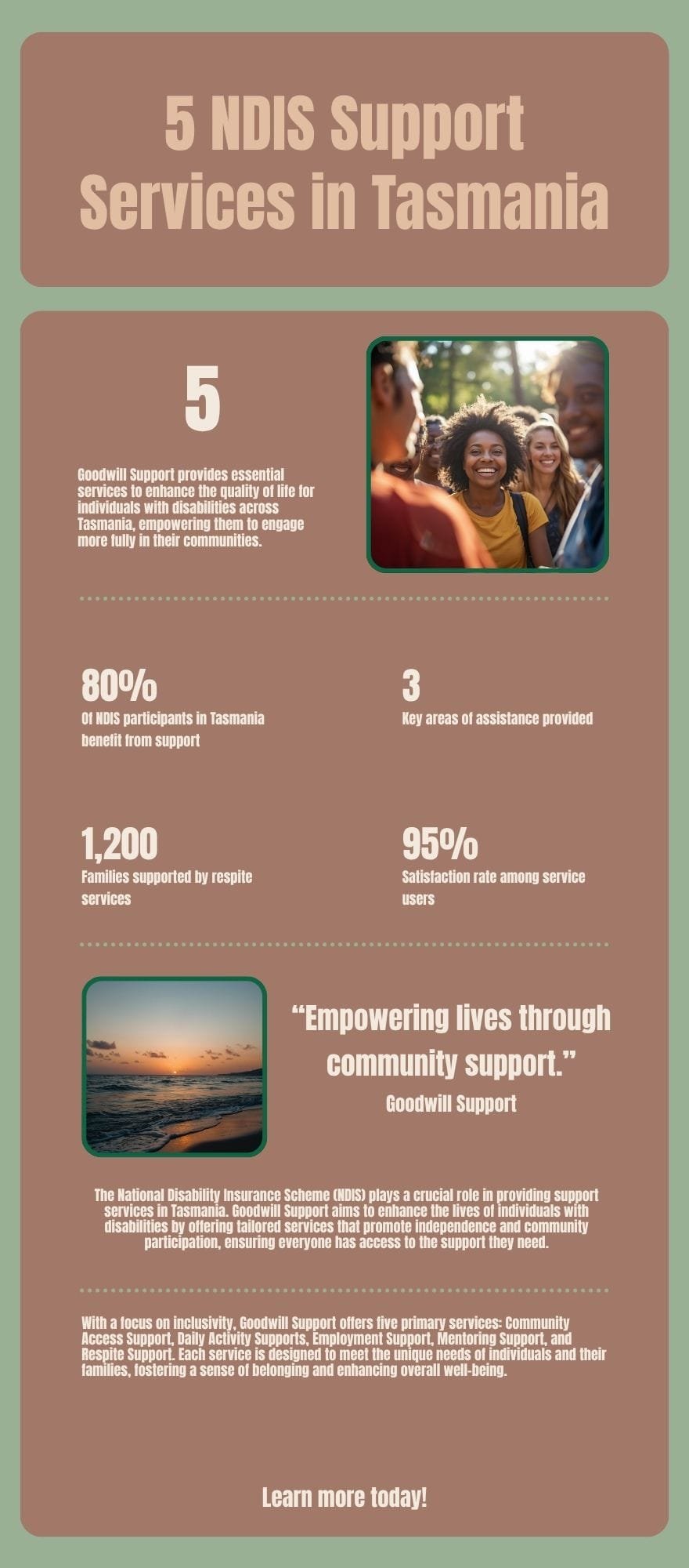 NDIS support services Tasmania - Goodwill Support Infographic.
